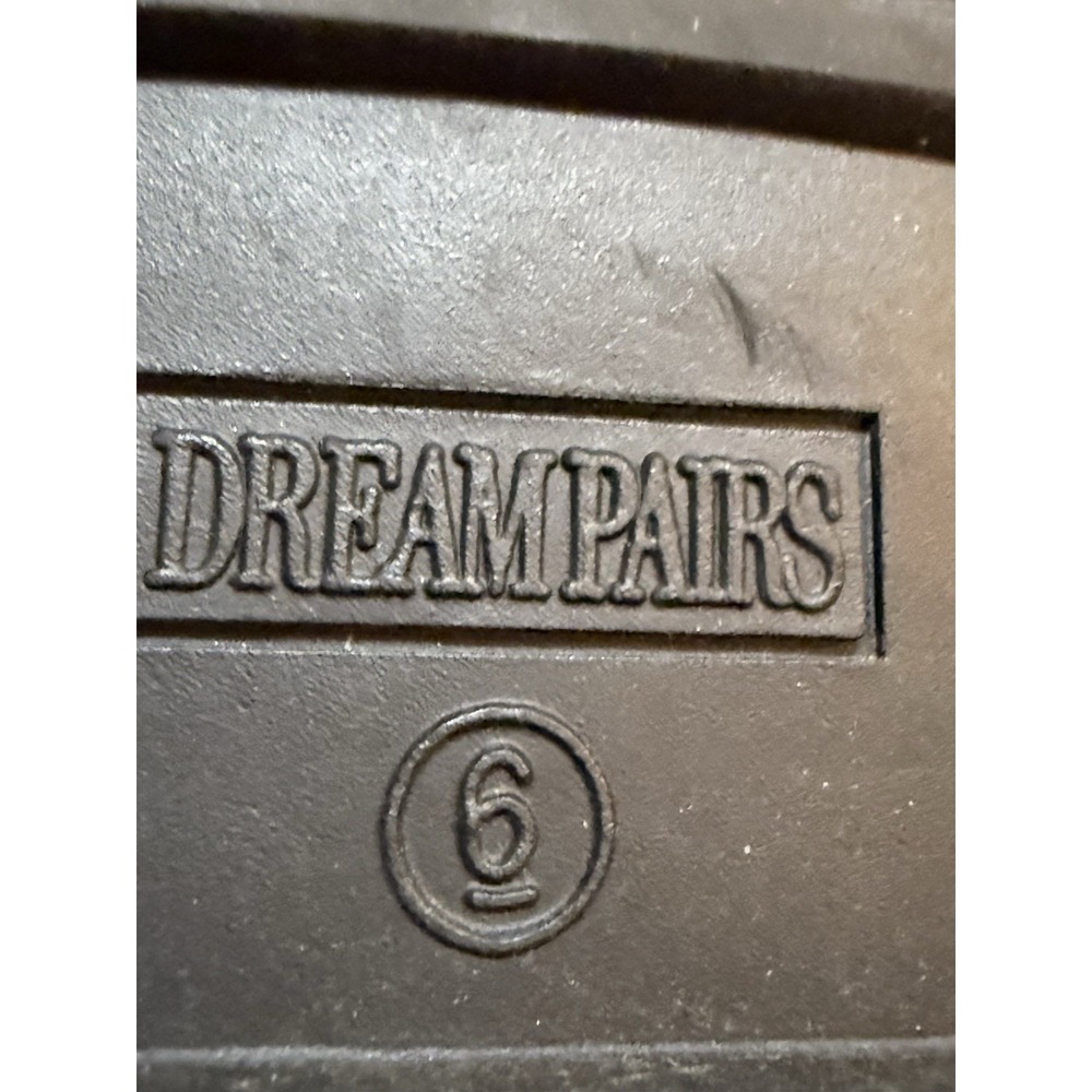 Dream Pairs Black Faux Leather Chain Faux White Pearls Biker Ankle Boots size 6 - Picture 6 of 8